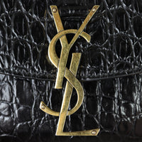 Saint Laurent Kaia Crossbody Small Croc-Embossed Hardware