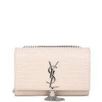 Saint Laurent Kate Tassel Chain Bag Small Croc-Embossed