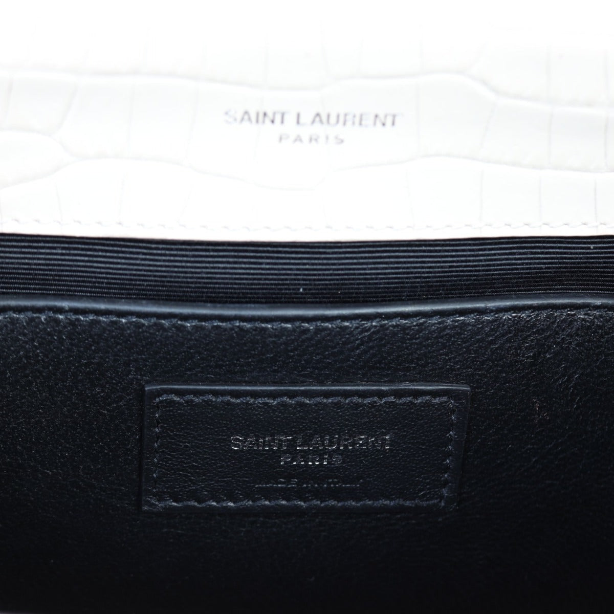 Saint Laurent Kate Tassel Chain Bag Small Croc-Embossed