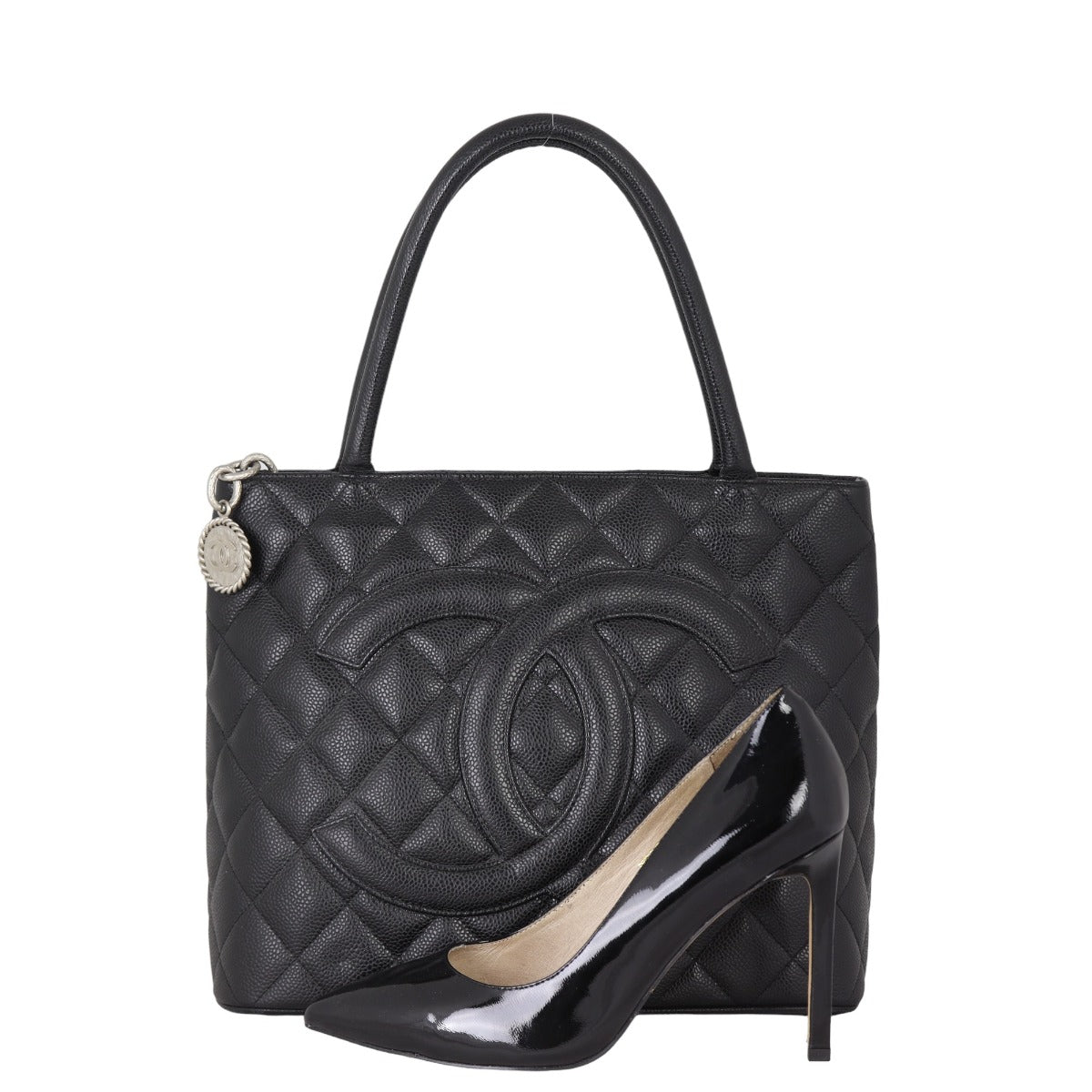 Chanel Medallion Tote | Silver Zip