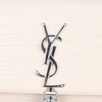 Saint Laurent Kate Tassel Chain Bag Small Croc-Embossed