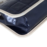 Chanel Chocolate Bar Flap Shoulder Bag Patent Corner Close Up