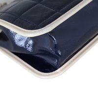 Chanel Chocolate Bar Flap Shoulder Bag Patent Corner Close Up