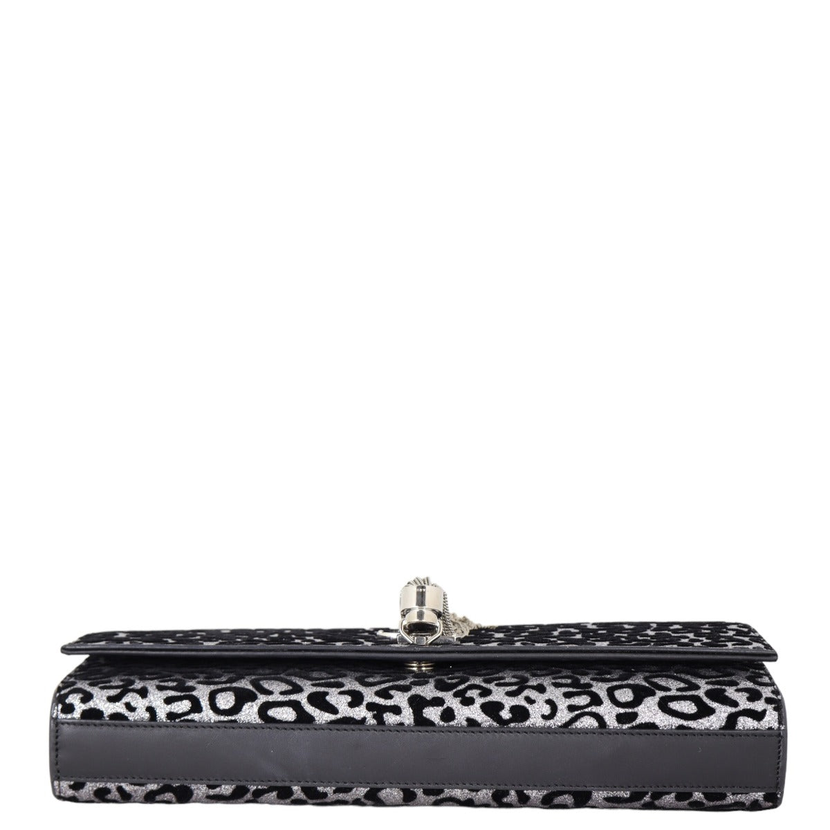 Saint Laurent Kate Tassel Monogram Clutch Leopard