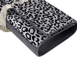 Saint Laurent Kate Tassel Monogram Clutch Leopard