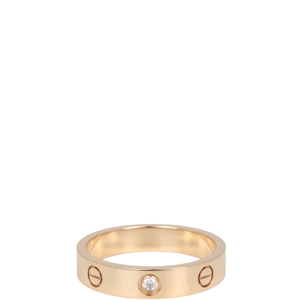 Cartier Love Wedding Band 18k Rose Gold 1 Diamond