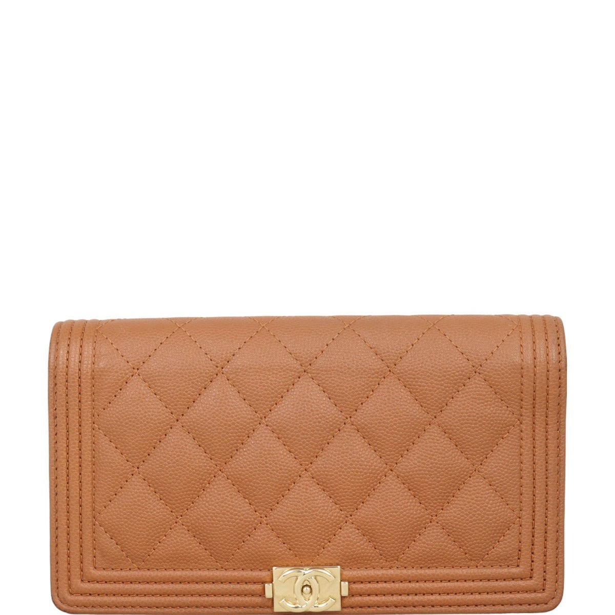 Chanel Boy Long Flap Wallet | Brown