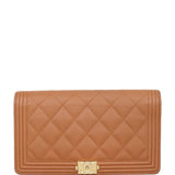 Chanel Boy Long Flap Wallet | Brown