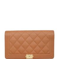 Chanel Boy Long Flap Wallet | Brown