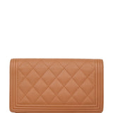 Chanel Boy Long Flap Wallet | Brown