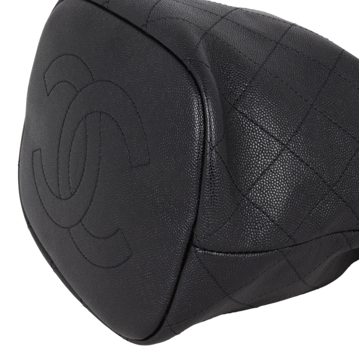 Chanel Quilted CC Drawstring Bucket Bag | Caviar