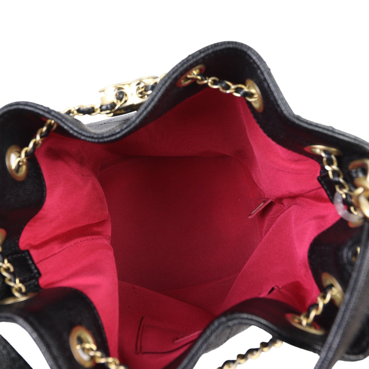 Chanel Quilted CC Drawstring Bucket Bag | Caviar