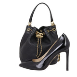 Chanel Quilted CC Drawstring Bucket Bag | Caviar