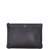 Chanel Classic O-Case Pouch Medium Chevron | Black