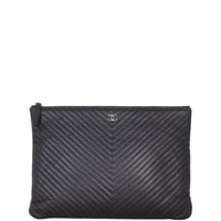 Chanel Classic O-Case Pouch Medium Chevron | Black