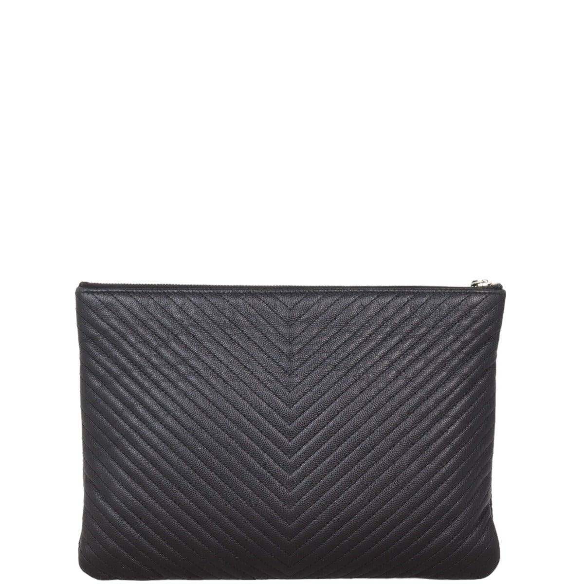 Chanel Classic O-Case Pouch Medium Chevron | Black