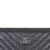 Chanel Classic O-Case Pouch Medium Chevron | Black