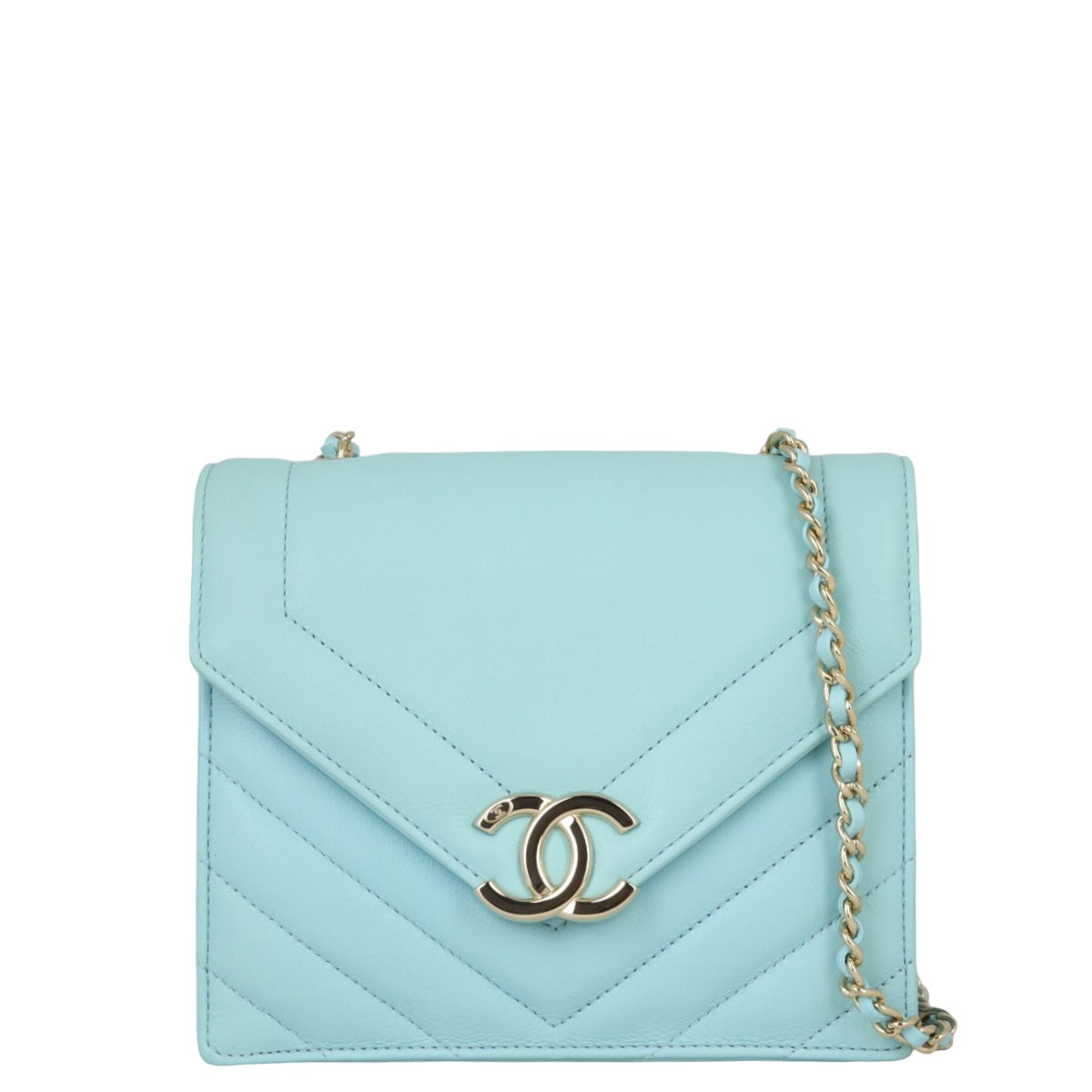 Chanel Envelope Square Flap Bag Chevron Small