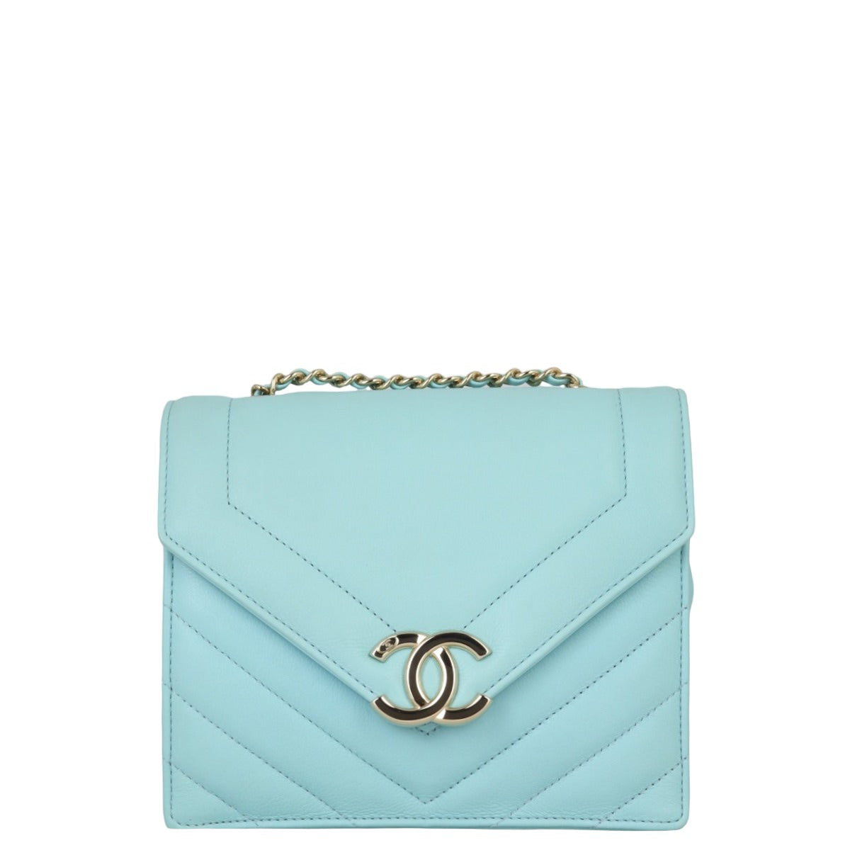 Chanel Envelope Square Flap Bag Chevron Small