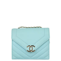 Chanel Envelope Square Flap Bag Chevron Small