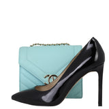 Chanel Envelope Square Flap Bag Chevron Small