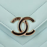 Chanel Envelope Square Flap Bag Chevron Small