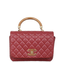 Chanel CC Knock on Wood Top Handle Flap Bag