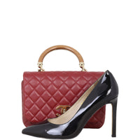 Chanel CC Knock on Wood Top Handle Flap Bag