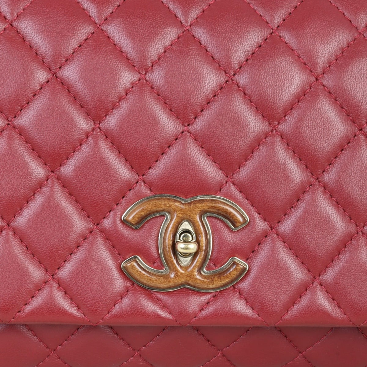 Chanel CC Knock on Wood Top Handle Flap Bag