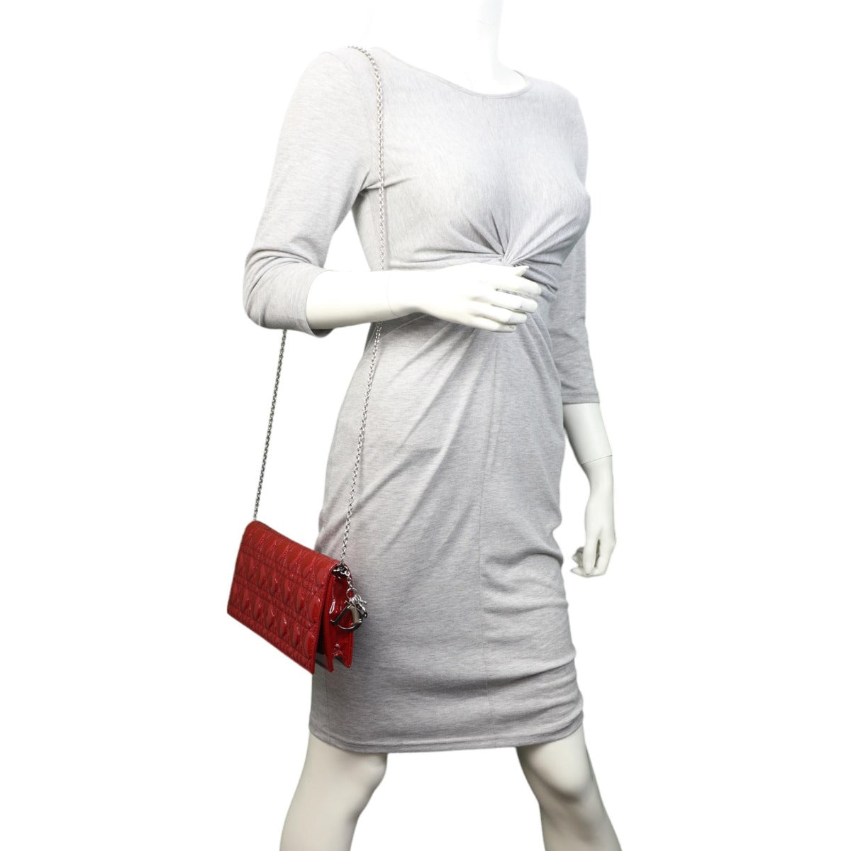 Dior Lady Dior Patent Cannage Pouch