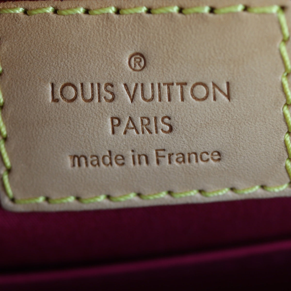 Louis Vuitton Alma BB Monogram Vernis Interior Stamp