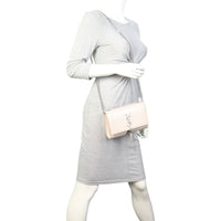 Saint Laurent Kate Tassel Chain Bag Small Croc-Embossed