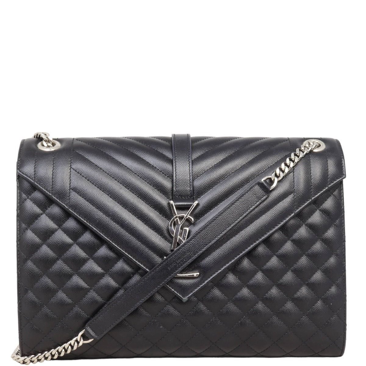 Saint Laurent Monogram Mix Matelasse Envelope Chain Bag Large