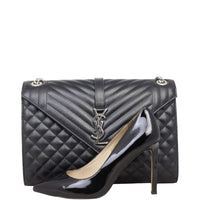 Saint Laurent Monogram Mix Matelasse Envelope Chain Bag Large