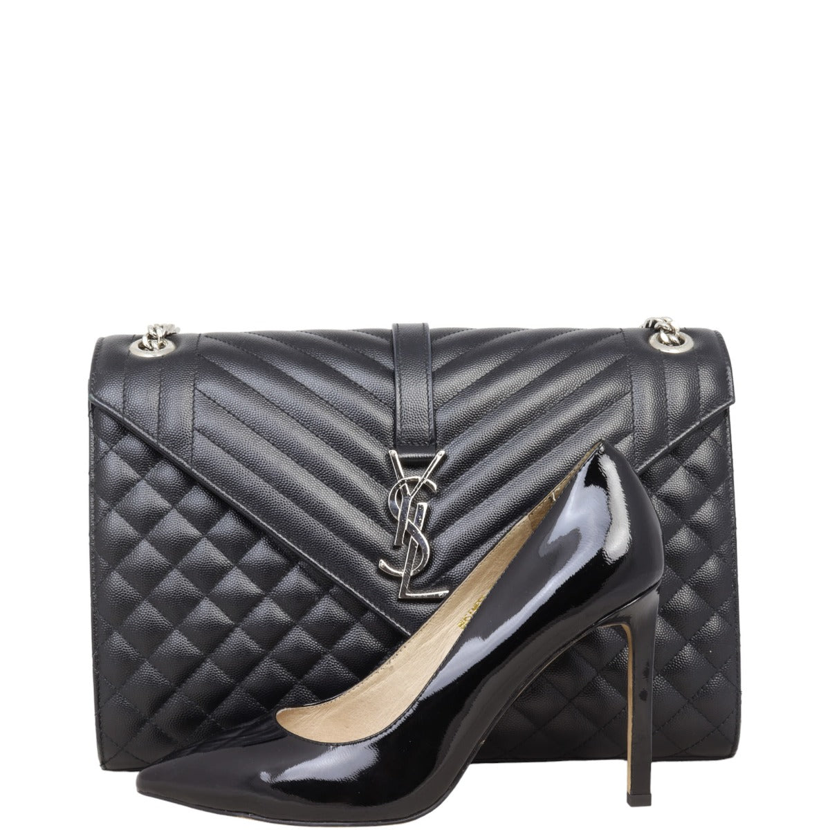 Saint Laurent Monogram Mix Matelasse Envelope Chain Bag Large