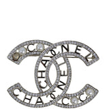 Chanel CC Crystal Brooch | Pale Gold Hardware