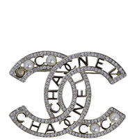 Chanel CC Crystal Brooch | Pale Gold Hardware