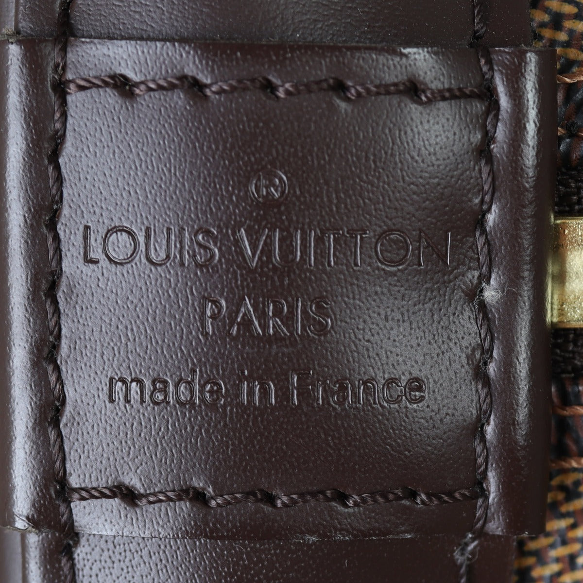 Louis Vuitton Alma PM Damier Ebene Interior Stamp