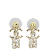 Chanel CC Leaf Crystal Hoop Earrings