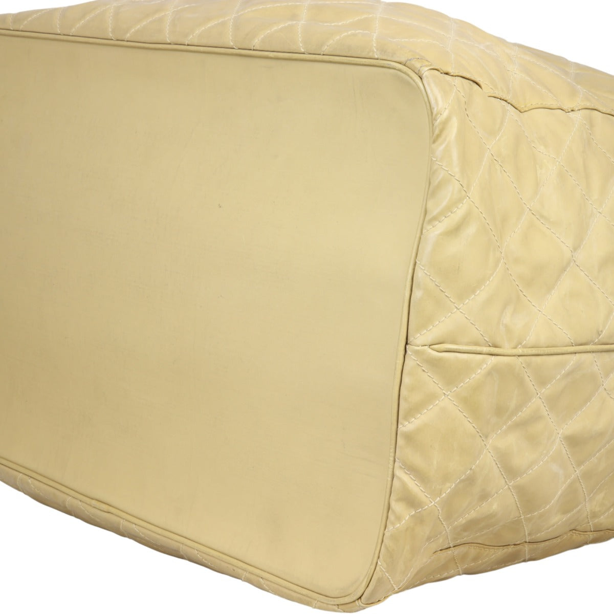 Chanel Quilted CC Drawstring Bucket Bag | Beige