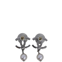 Chanel CC Crystal Pearl Drop Earrings