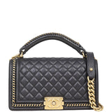 Chanel Boy Old Medium Paris-Rome Chain Top Handle