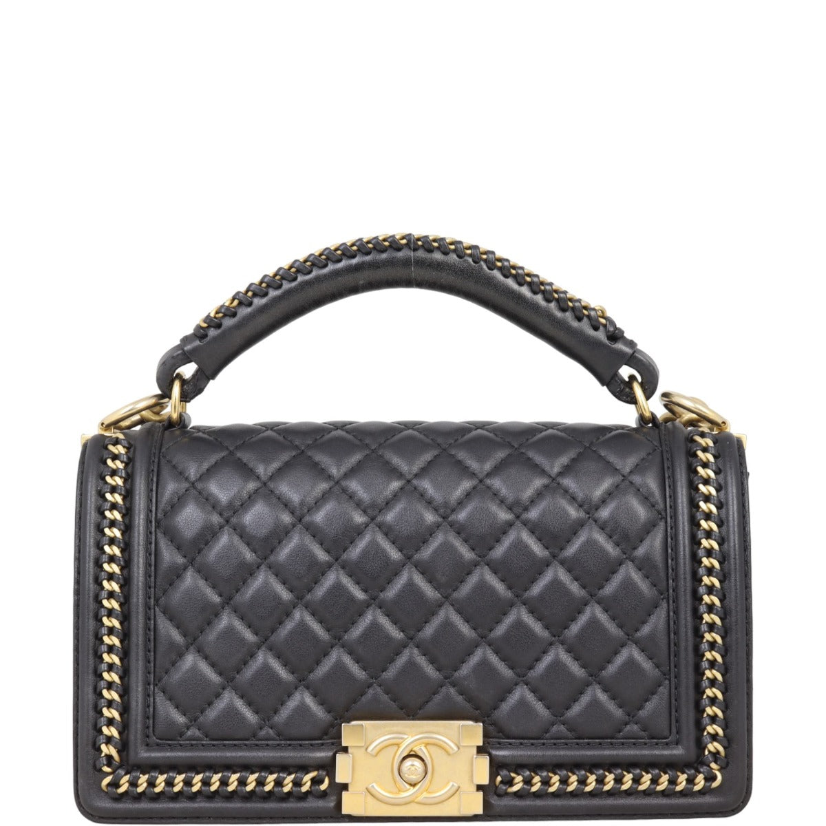 Chanel Boy Old Medium Paris-Rome Chain Top Handle