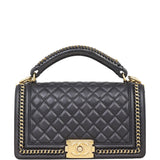 Chanel Boy Old Medium Paris-Rome Chain Top Handle