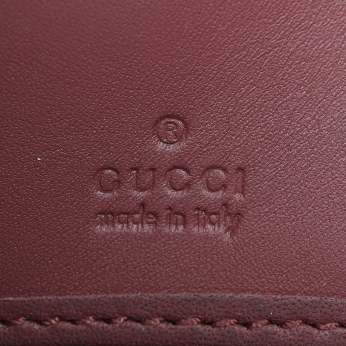 Gucci GG Supreme Blooms Zip Around Wallet Interior Stamp