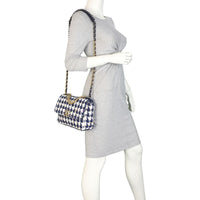 Chanel 19 Tweed Flap Bag Medium | Navy Blue White