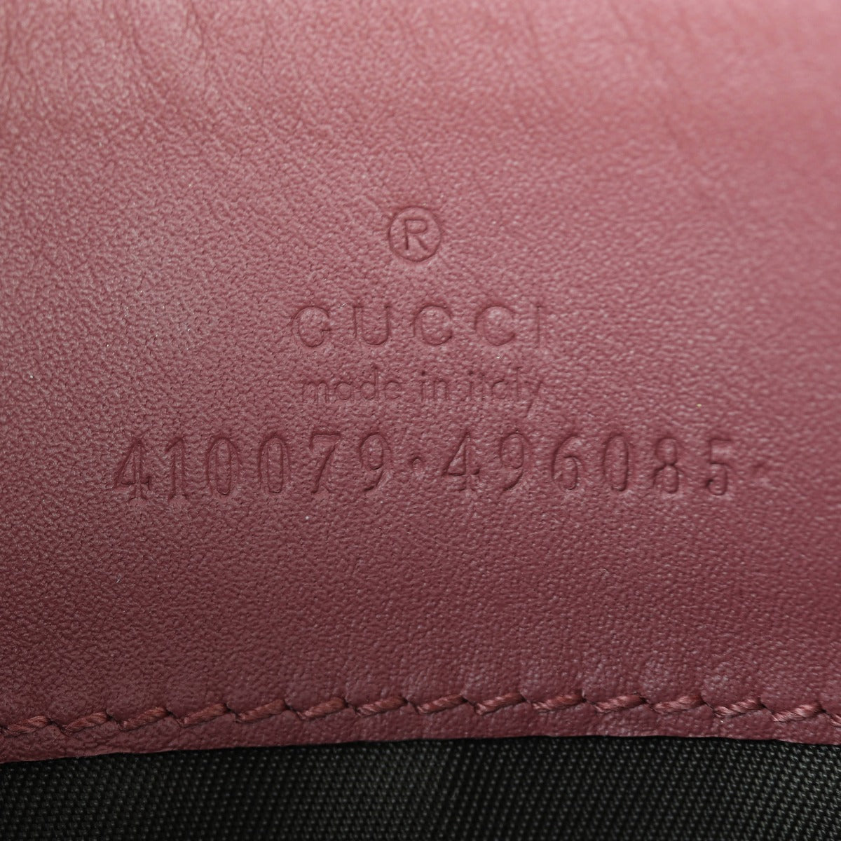 Gucci GG Supreme Blooms Zip Pouch Interior Stamp