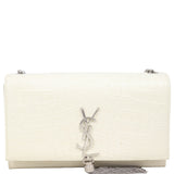 Saint Laurent Kate Tassel Medium Chain Bag Croc-Embossed