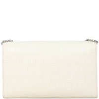 Saint Laurent Kate Tassel Medium Chain Bag Croc-Embossed