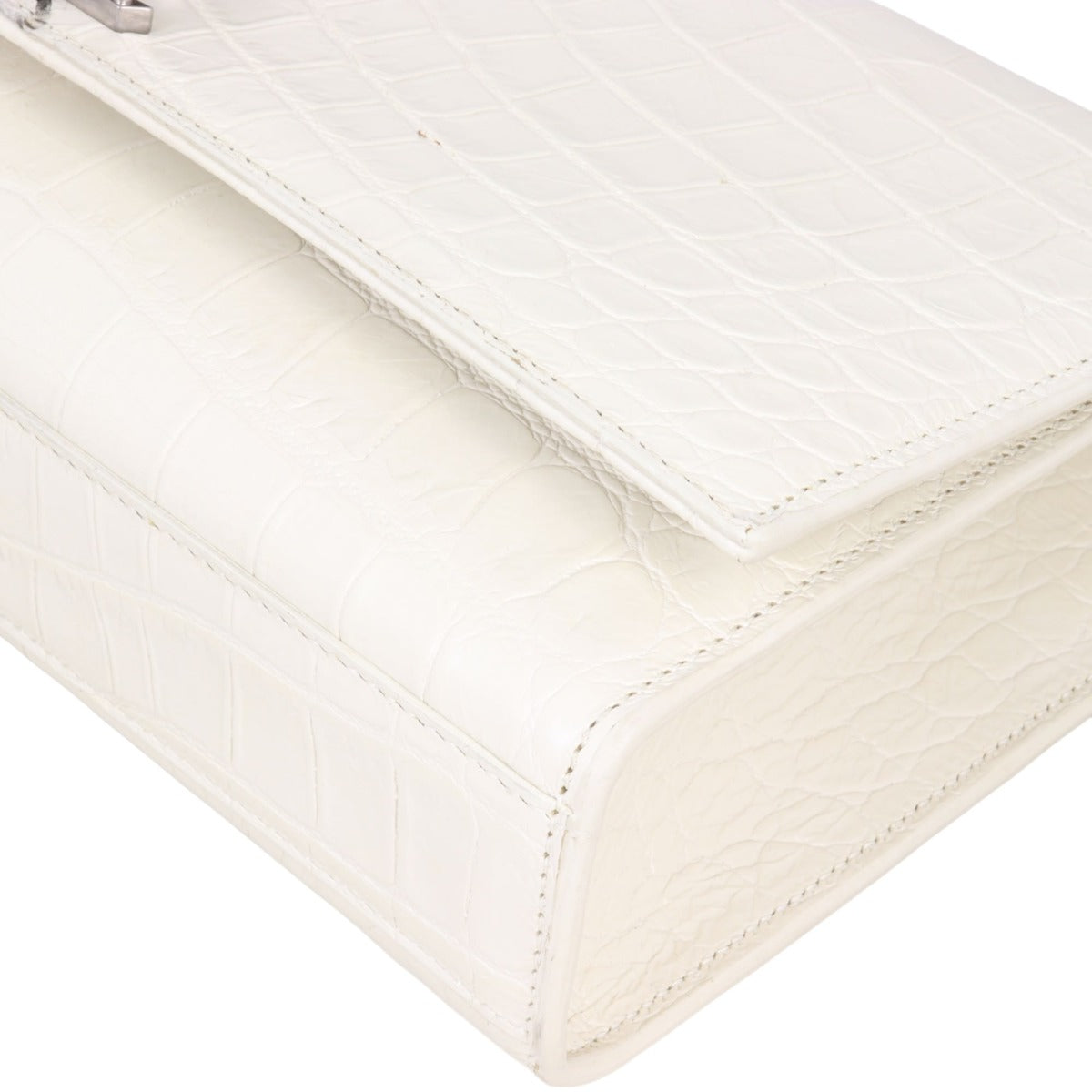 Saint Laurent Kate Tassel Medium Chain Bag Croc-Embossed